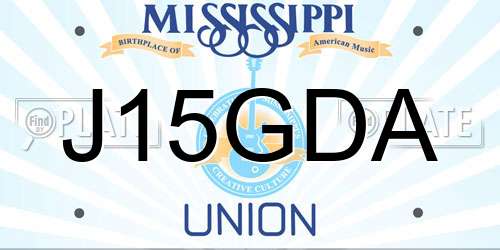 J15GDA Mississippi License Plate