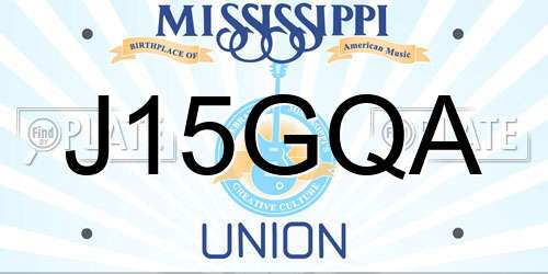 J15GQA Mississippi License Plate