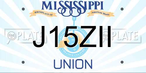J15ZII Mississippi License Plate