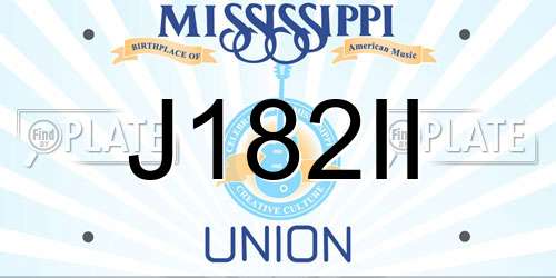 J182II Mississippi License Plate