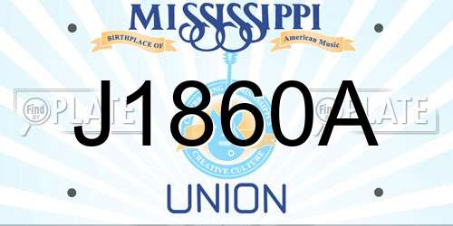 J1860A Mississippi License Plate