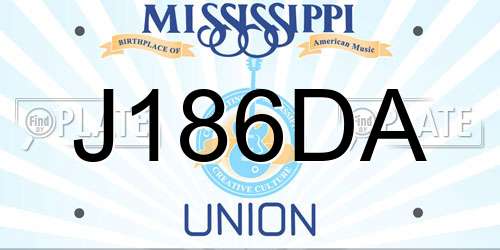 J186DA Mississippi License Plate