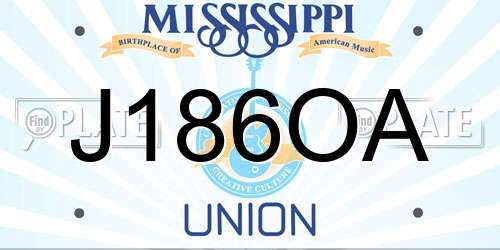 J186OA Mississippi License Plate