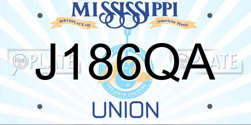 J186QA Mississippi License Plate