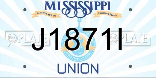 J1871I Mississippi License Plate