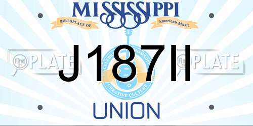 J187II Mississippi License Plate