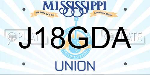 J18GDA Mississippi License Plate