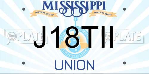J18TII Mississippi License Plate