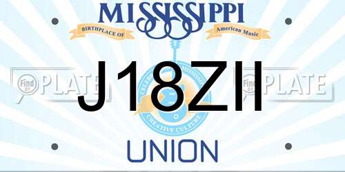 J18ZII Mississippi License Plate