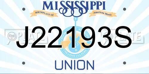 J22193S Mississippi License Plate