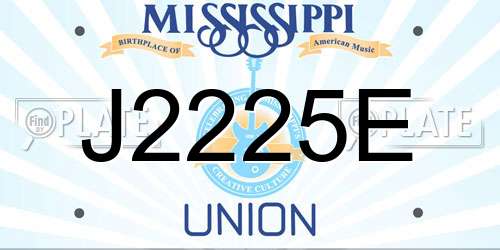 J2225E Mississippi License Plate
