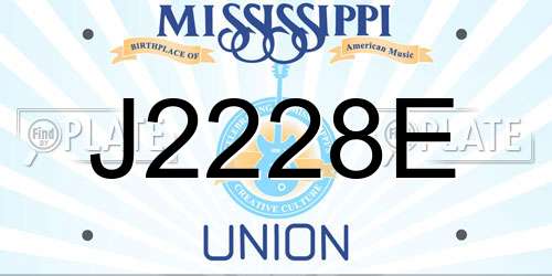 J2228E Mississippi License Plate