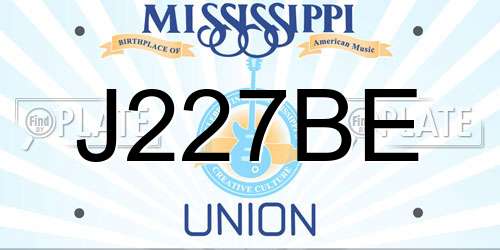 J227BE Mississippi License Plate