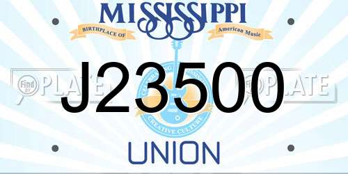 J23500 Mississippi License Plate