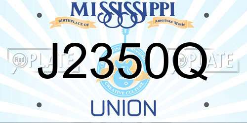 J2350Q Mississippi License Plate