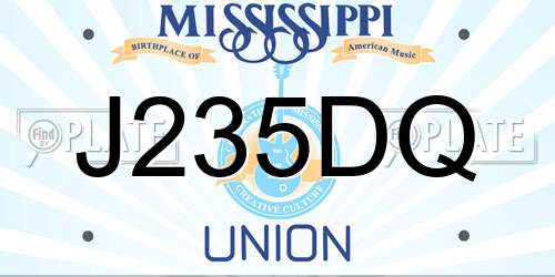 J235DQ Mississippi License Plate