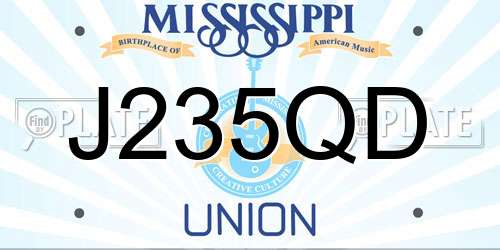 J235QD Mississippi License Plate