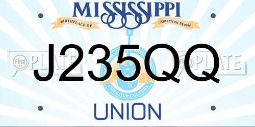 J235QQ Mississippi License Plate