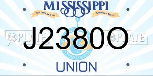 J2380O Mississippi License Plate