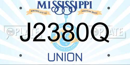 J2380Q Mississippi License Plate