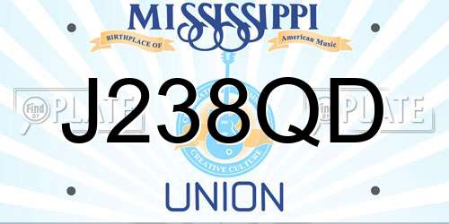 J238QD Mississippi License Plate