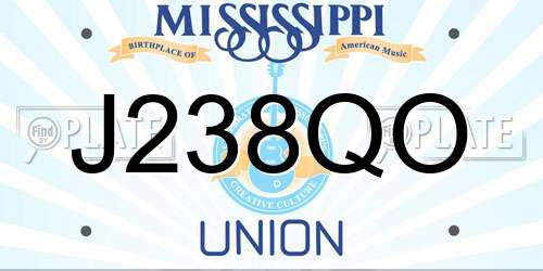 J238QO Mississippi License Plate