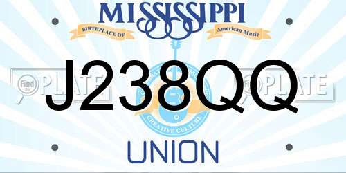 J238QQ Mississippi License Plate