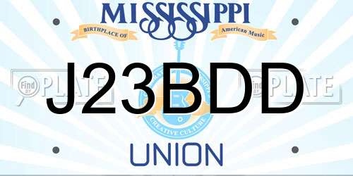 J23BDD Mississippi License Plate