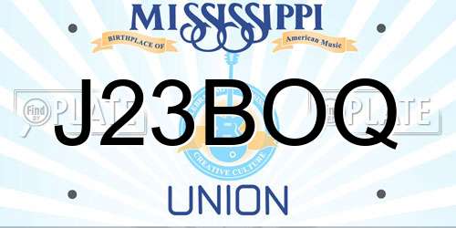 J23BOQ Mississippi License Plate