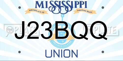 J23BQQ Mississippi License Plate