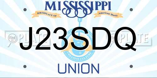 J23SDQ Mississippi License Plate