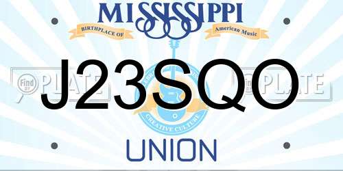 J23SQO Mississippi License Plate