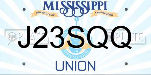J23SQQ Mississippi License Plate