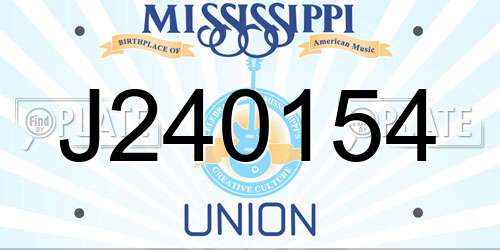 J240154 Mississippi License Plate