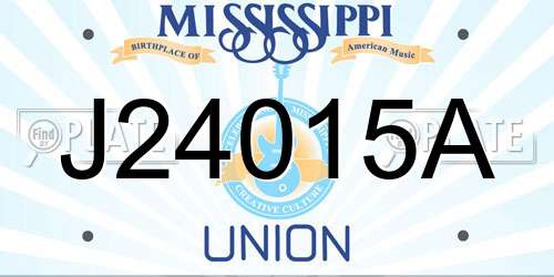 J24015A Mississippi License Plate
