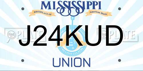 J24KUD Mississippi License Plate