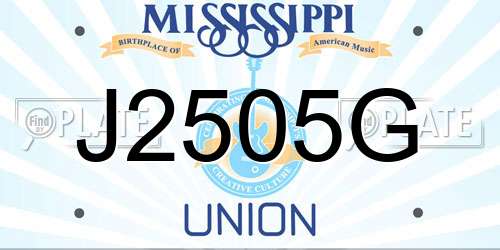 J2505G Mississippi License Plate