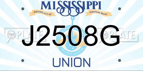 J2508G Mississippi License Plate