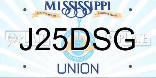 J25DSG Mississippi License Plate