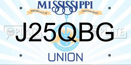 J25QBG Mississippi License Plate