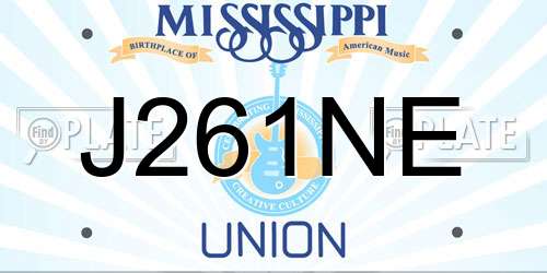 J261NE Mississippi License Plate