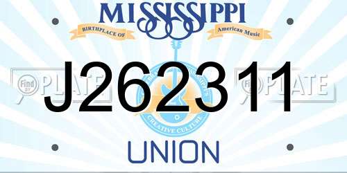 J262311 Mississippi License Plate