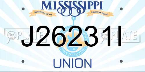 J26231I Mississippi License Plate