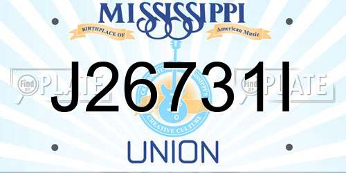 J26731I Mississippi License Plate