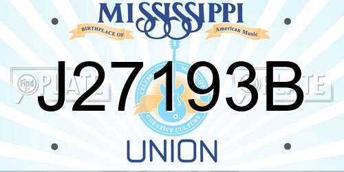 J27193B Mississippi License Plate