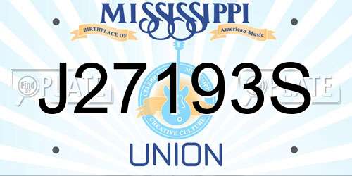 J27193S Mississippi License Plate