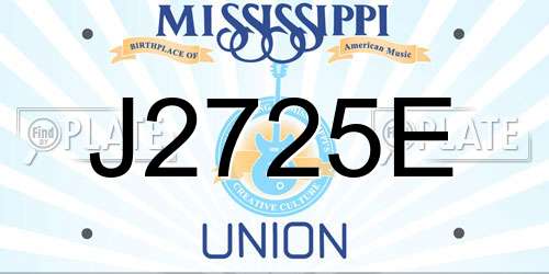 J2725E Mississippi License Plate