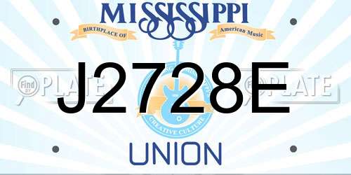 J2728E Mississippi License Plate