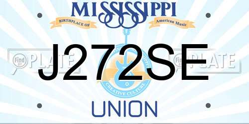 J272SE Mississippi License Plate
