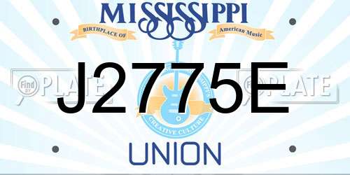 J2775E Mississippi License Plate